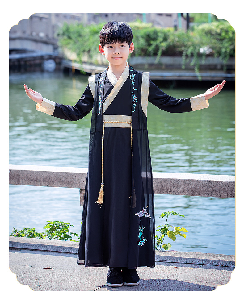 男童汉服春秋童装超仙书童唐装儿童少爷服古风国学服古装秋季套装