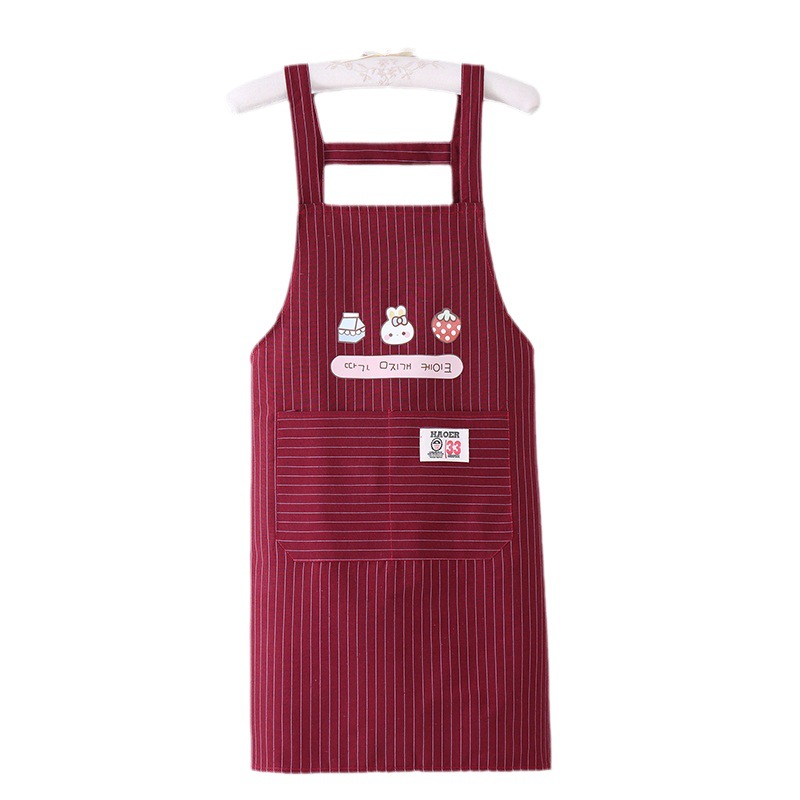 Cotton Apron Factory Fashion Household Kitchen Adult Sleeveless Oil-Proof Apron Can Be Customized Printed Advertising Apron Wholesale