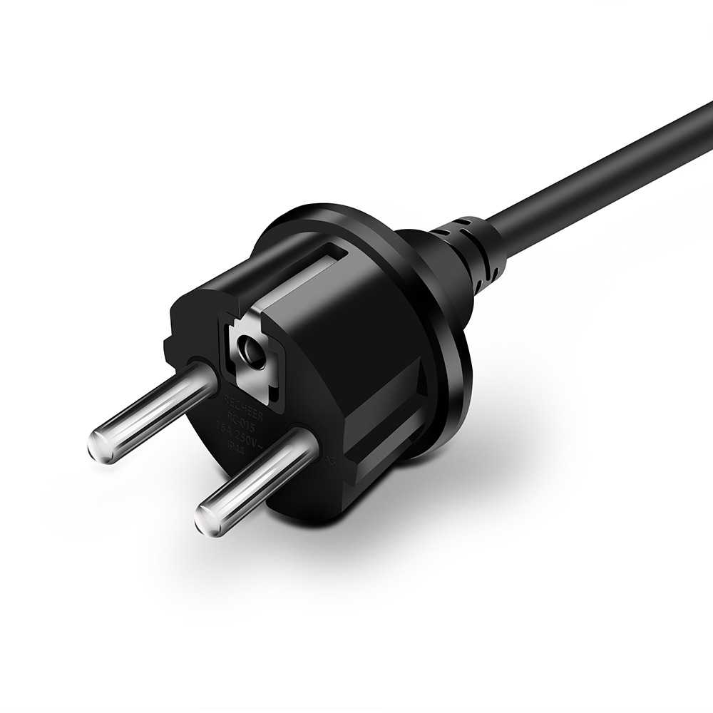 16a欧规电源插头防水德国俄罗斯法国二圆脚插头250v阻燃2插欧式头