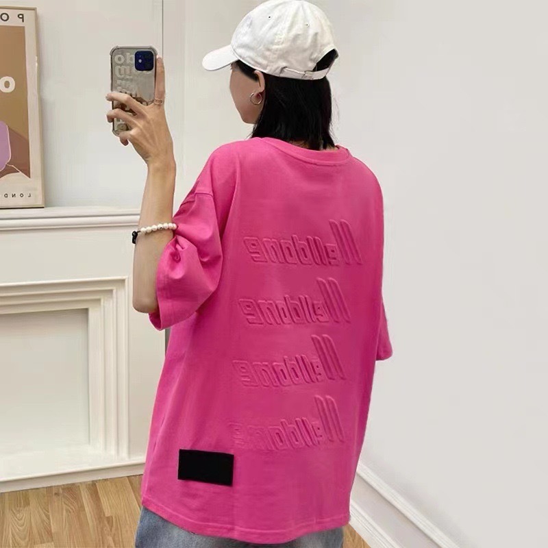 2024高版本lanbos we11done浮雕弹幕短袖男女同款welldone情侣t恤