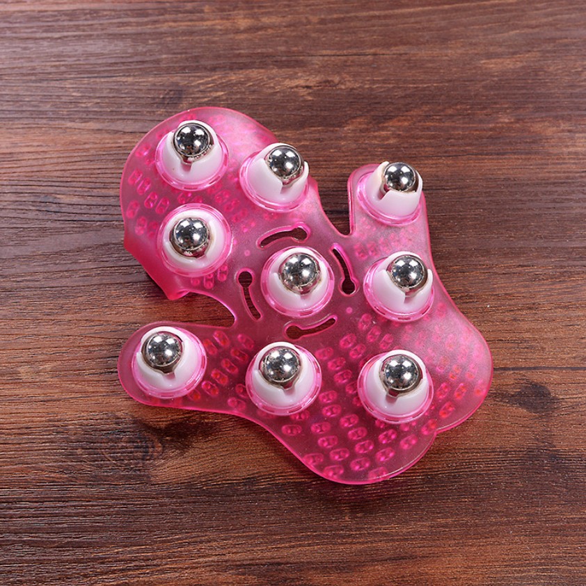 批发亚马逊速卖通热销九珠按摩器手动颈部按摩器手掌形钢珠按摩器