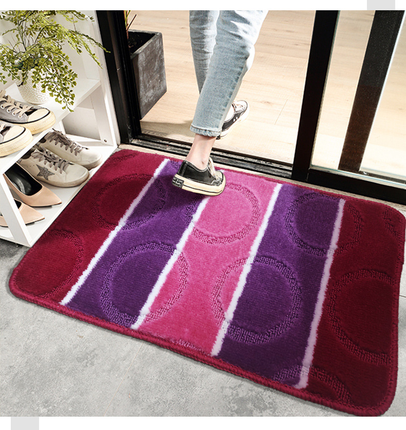 Doorway Sand Scraping Mud Floor Mat TPR Bottom Bathroom Non-Slip Absorbent Mat Polypropylene High Dyke Loop Velvet Floor Mat