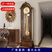 美式复古机械落地钟客厅装饰立钟豪华别墅实木台钟德国八音座钟表