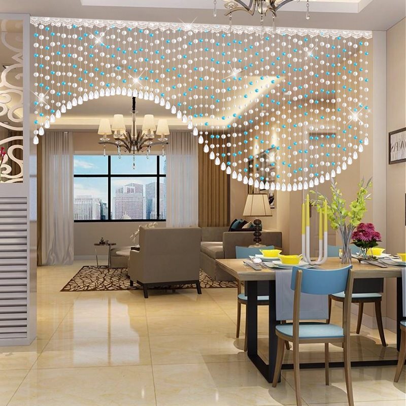 水晶珠帘门帘隔断帘子客厅过道装饰家用窗帘卧室玄关挂帘网红珠链