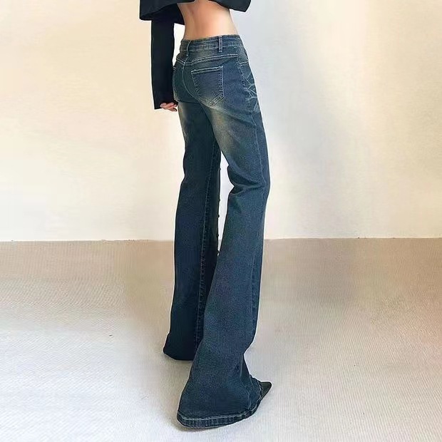 European and American-Style Special Rivet Skinny Jeans Women's Mop Pants Loose Slimming Casual Pants for Hot Girls