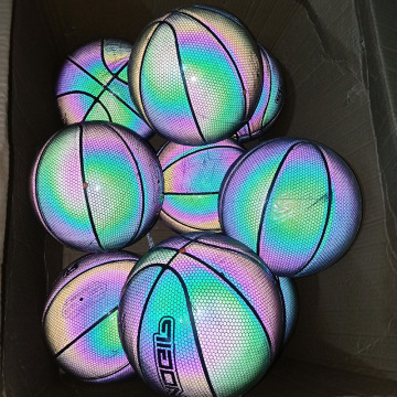 抖音同款发光篮球荧光篮球月亮夜光彩虹7号网红炫酷白色反光篮球