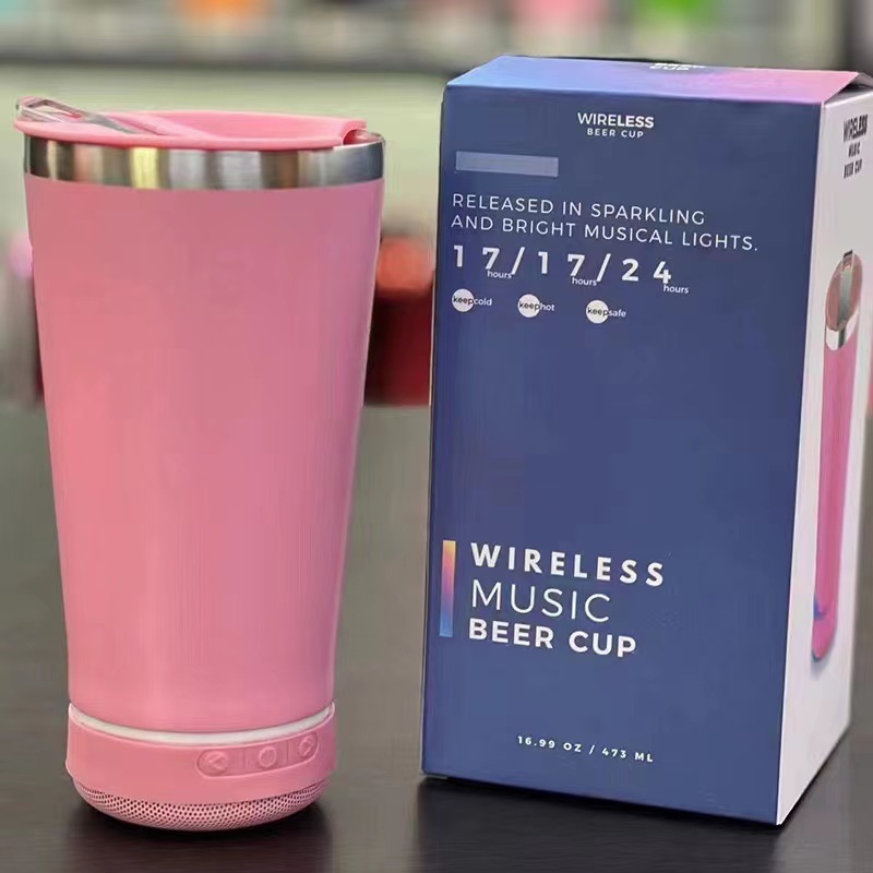 Amazon Brazil Bluetooth Audio Cup Vacuum Double-Layer Bottle Opener Beer Steins Outdoor Portable Vacuum Cup