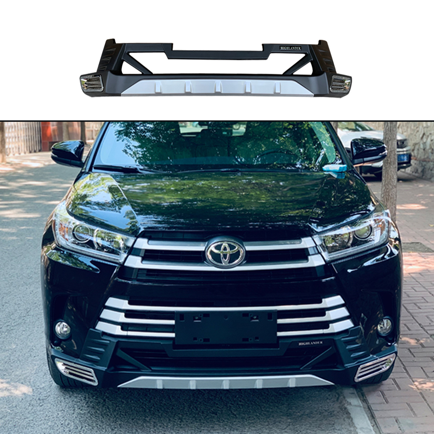 适用于丰田汉兰达保险杠原厂前后护杠20新款18年15老前脸改装包围