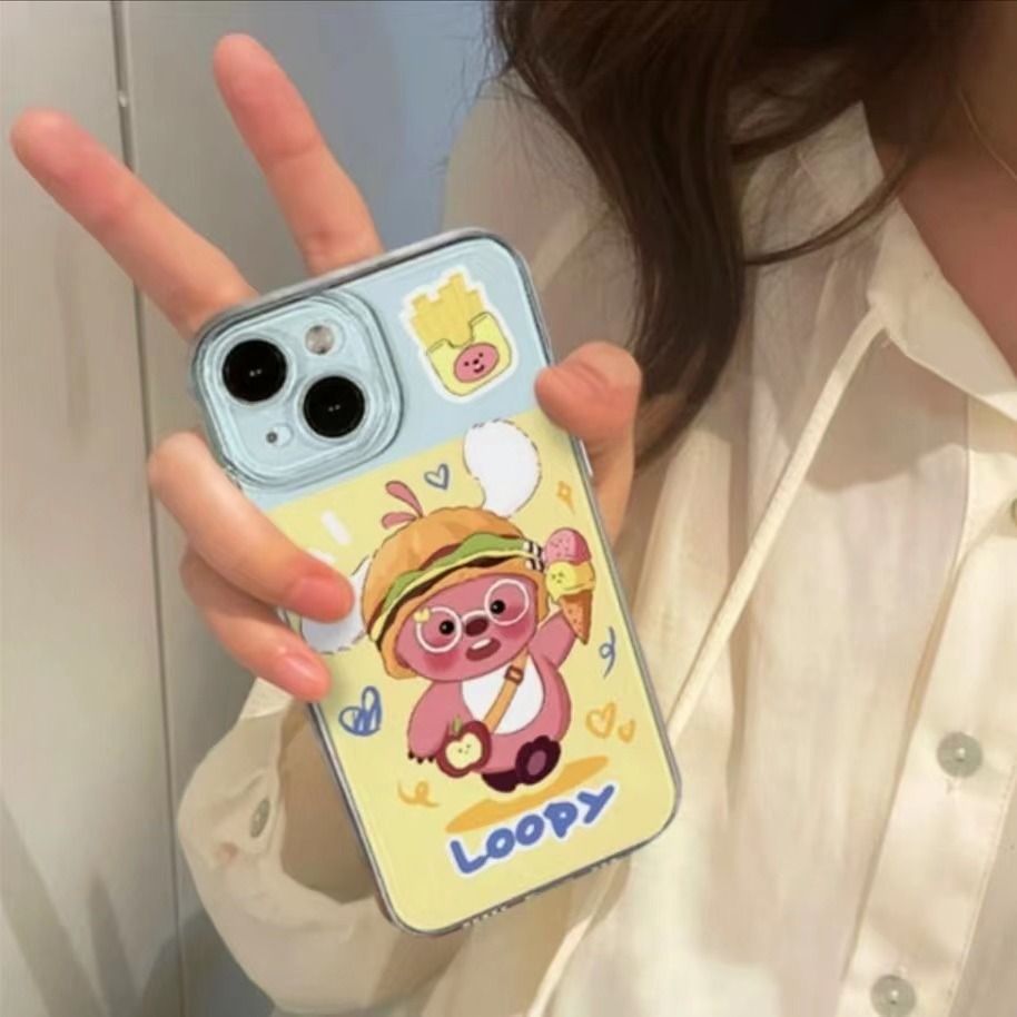 卡通海狸适用苹果15pro手机壳软iphone12pro/x手机套情侣13promax