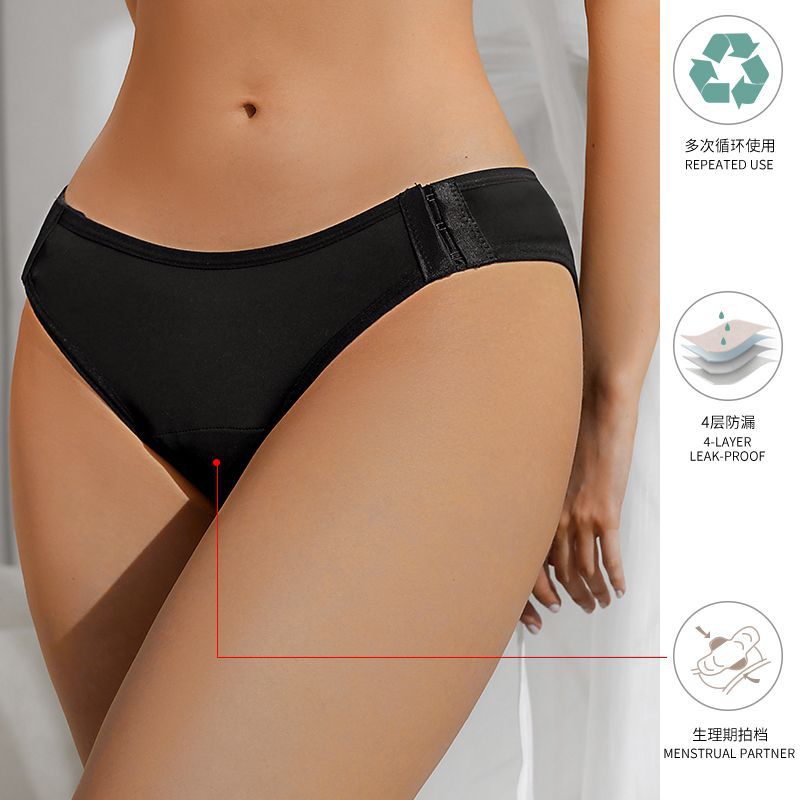 Cross-Border Sexy Grinding Double-Breasted Adjustable Four-Layer Physiological Underwear Women's Menstrual Briefs