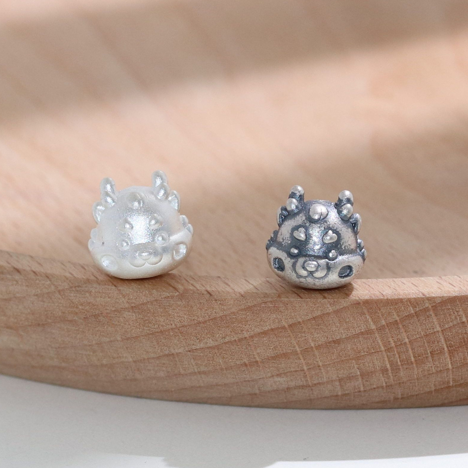 999足银3d硬银龙宝宝散珠diy手工串珠手链项链隔珠配件饰品材料