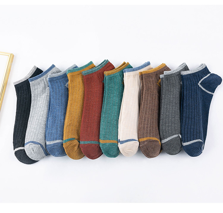 Short Socks Men's Handle Pure Cotton Socks Deodorant and Sweat-Absorbing Short Socks Spring/Summer Sports Men Middle-Long Stockings Hot Sale