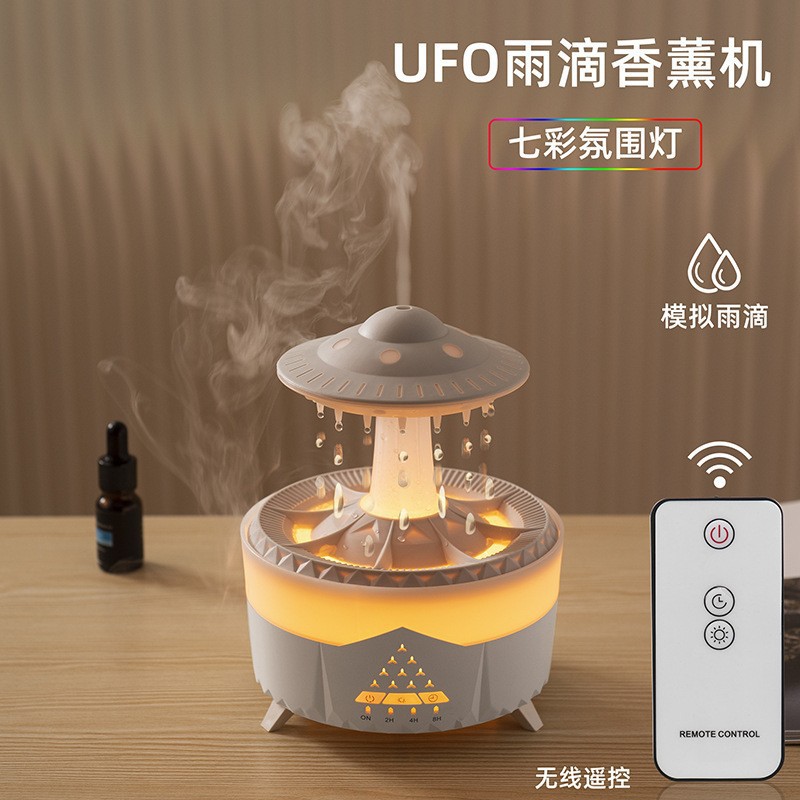 New Cloud Raindrop Humidifier Household Rain Mushroom Rain Aroma Diffuser Colorful Aroma Diffuser Rain Cloud Ufo