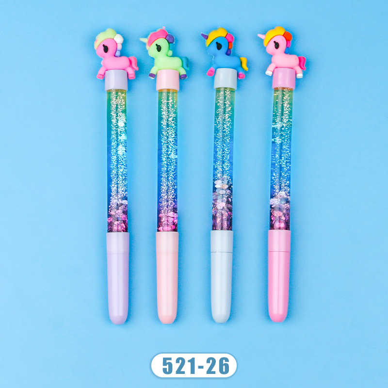 A Variety of Cute Girl Heart Cartoon Doll Gel Pen Cyber Celebrity Style Quicksand Pen Girl Heart Ins Animal Student Ball Pen