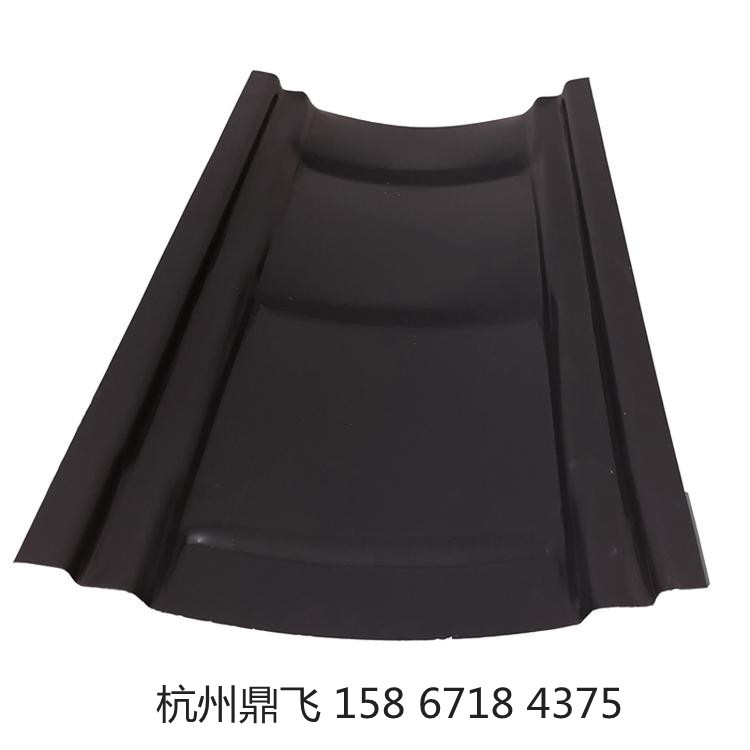 0厚深灰色哑光连体铝瓦 铝镁锰仿古瓦 铝合金筒瓦 板瓦