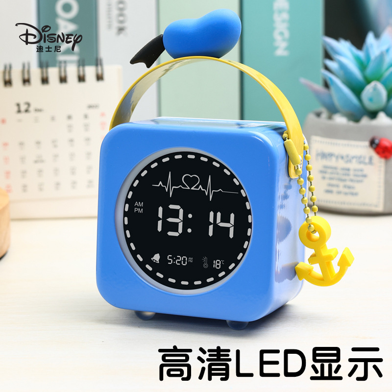 Disney Disney Dm241001 Series Student Intelligent Black Technology Good-looking Creative Modeling Electronic Alarm Clock