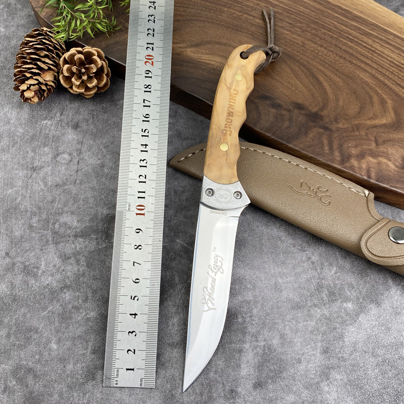 cross-border outdoor portable knife stainless steel figured high hardness small straight knife multi-functional fruit knife handle meat knife
