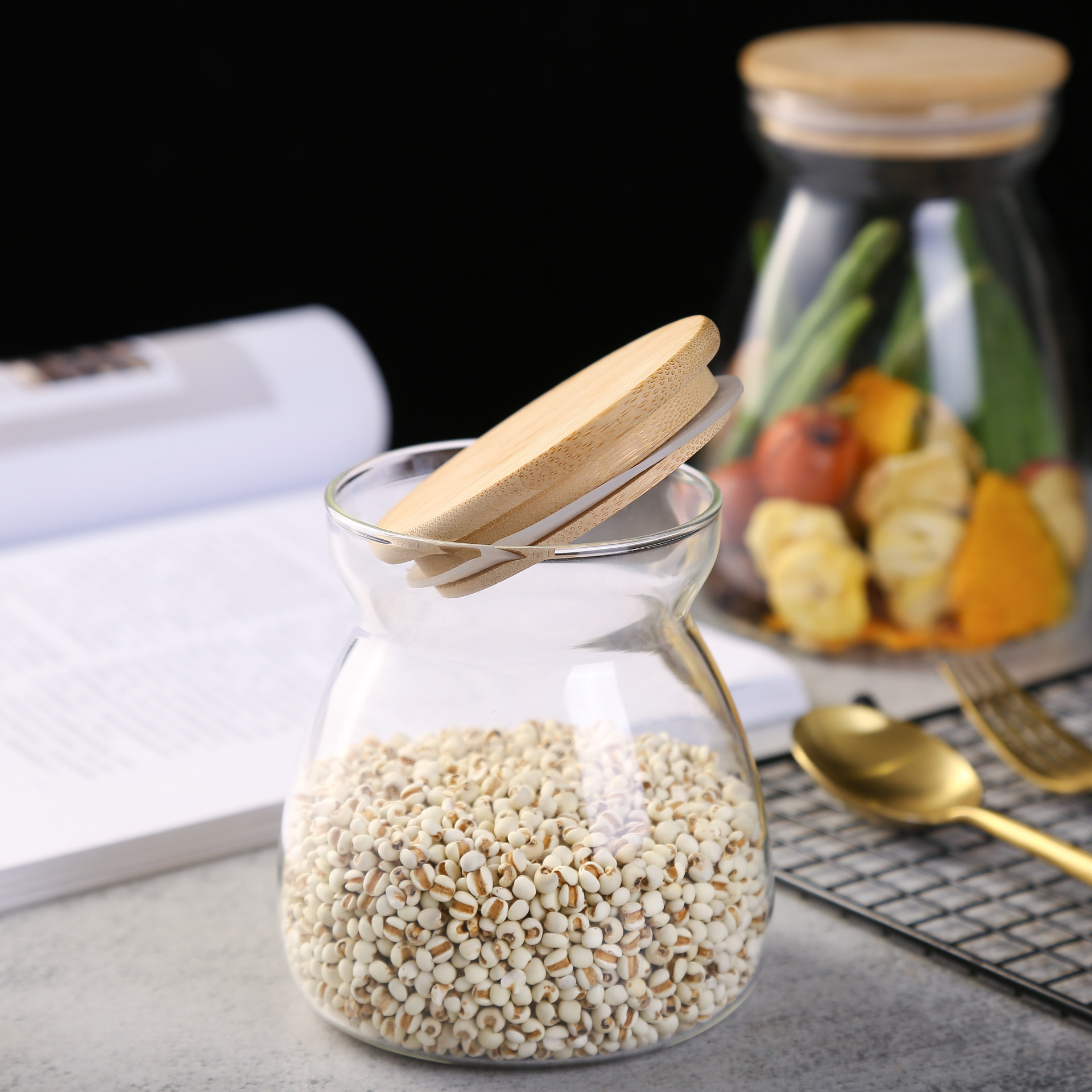 Japanese Kitchen Transparent Jar