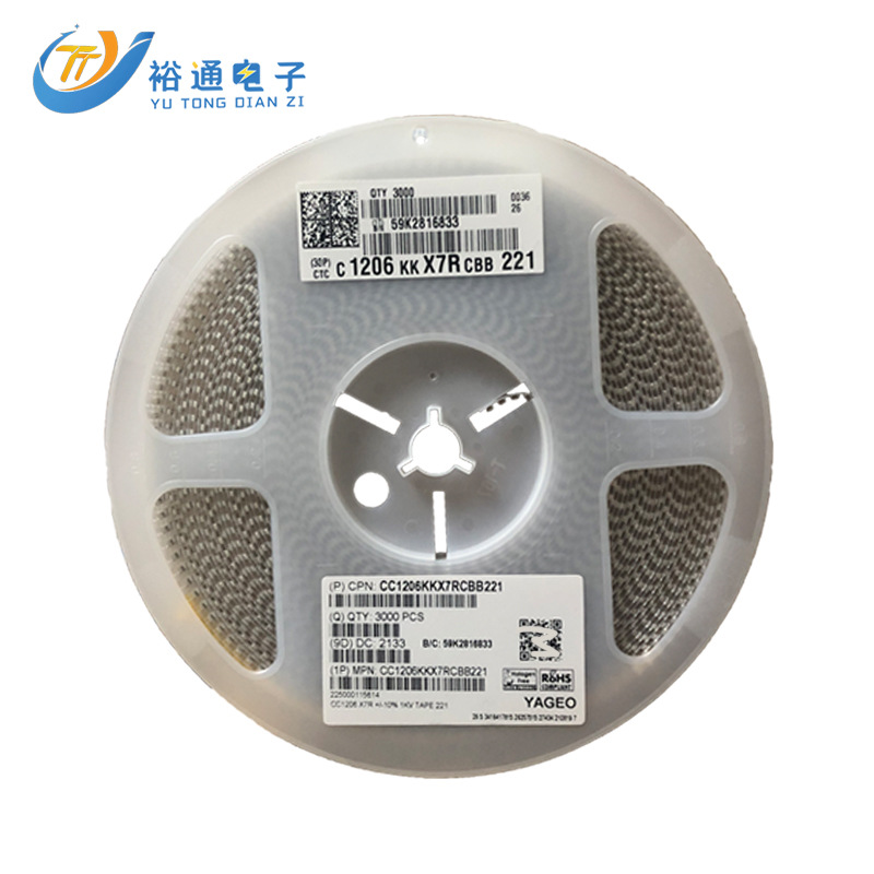 国巨贴片电容1206 221k 220pf 1kv x7r精度10%陶瓷mlcc现货直销