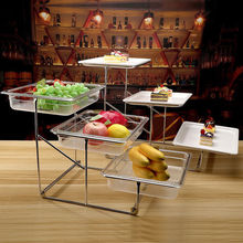 甜品台展示架创意三层点心架多层托盘仿陶瓷水果盘摆台自助餐展示
