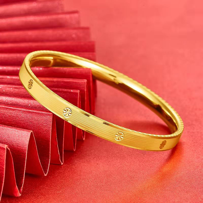 999千足金手镯5g工艺黄金手镯纯金女款手环生日礼物水贝黄金批发