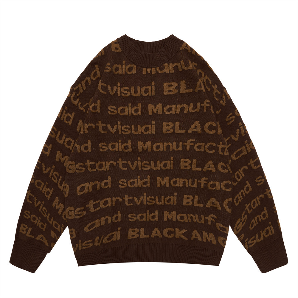 个性字母套头毛衣