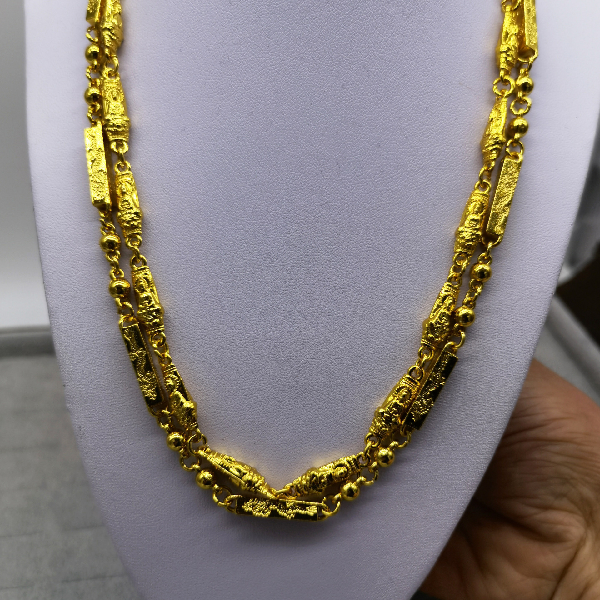 跑江湖地摊热卖18k镀金项链男士仿金项链电商直播道具大金链子