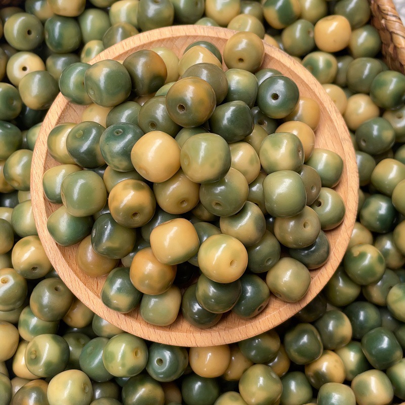 批发青杉花皮菩提散珠diy原籽打孔精工菩提根手串佛珠文玩手链女