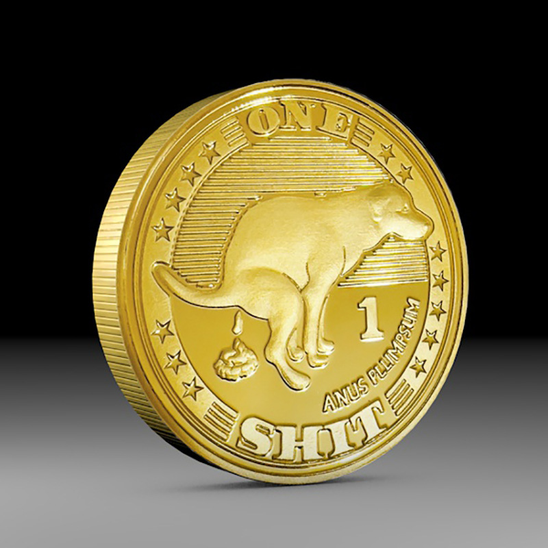 one shit狗屎币实物金属硬币 创意纪念章精致把玩物件工艺礼品