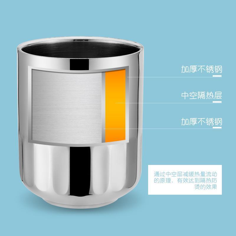 Kindergarten Children's Stainless Steel Water Cup Thickened Double-Layer Handy Child Student Heat Insulation Anti-Scald Cup