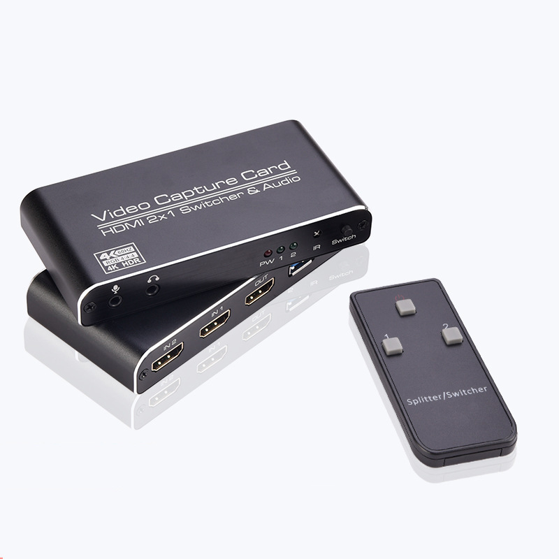 0视频采集卡游戏直播录制2路hdmi2x1 4khdmi二切一ps4带遥控-阿里巴巴