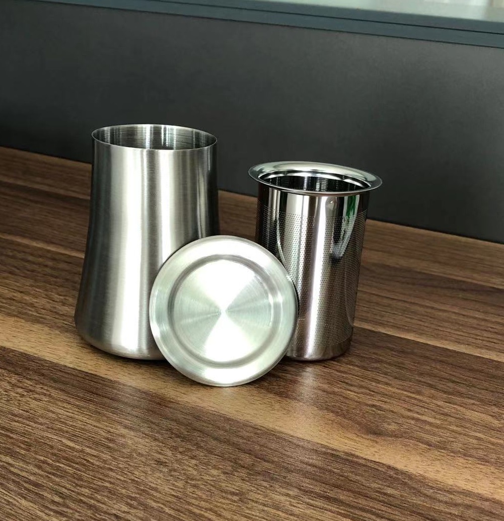 jimisi不锈钢黑色原色冲煮筛粉器 咖啡奶茶过滤杯 手冲咖啡接粉器