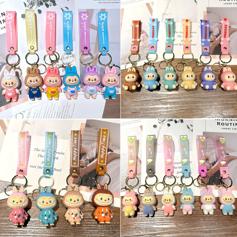 creative new automobiles curtain little sheep keychain cute cartoon doll schoolbag car key chain small gift pendant