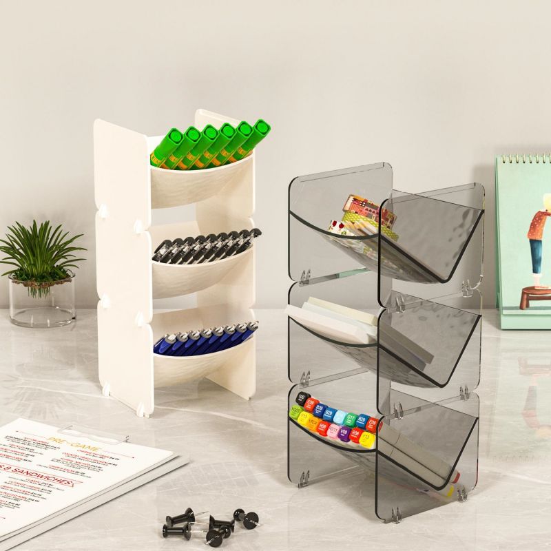 desktop plastic storage rack transparent tea bag storage box student dormitory simple storage rack capsule coffee storage rack