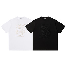 国内现货loewe/罗意威 新款渐变刺绣字母口袋logo短袖男t恤女半袖