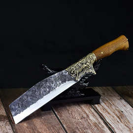 龙泉柴刀手工一体锻打农用砍柴刀丛林户外开路刀砍树刀劈柴伐木刀