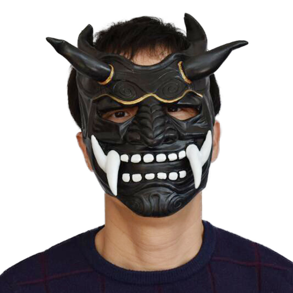 赤般若面具日系乳胶鬼脸獠牙面罩万圣节脸谱prajnamaskcosplay
