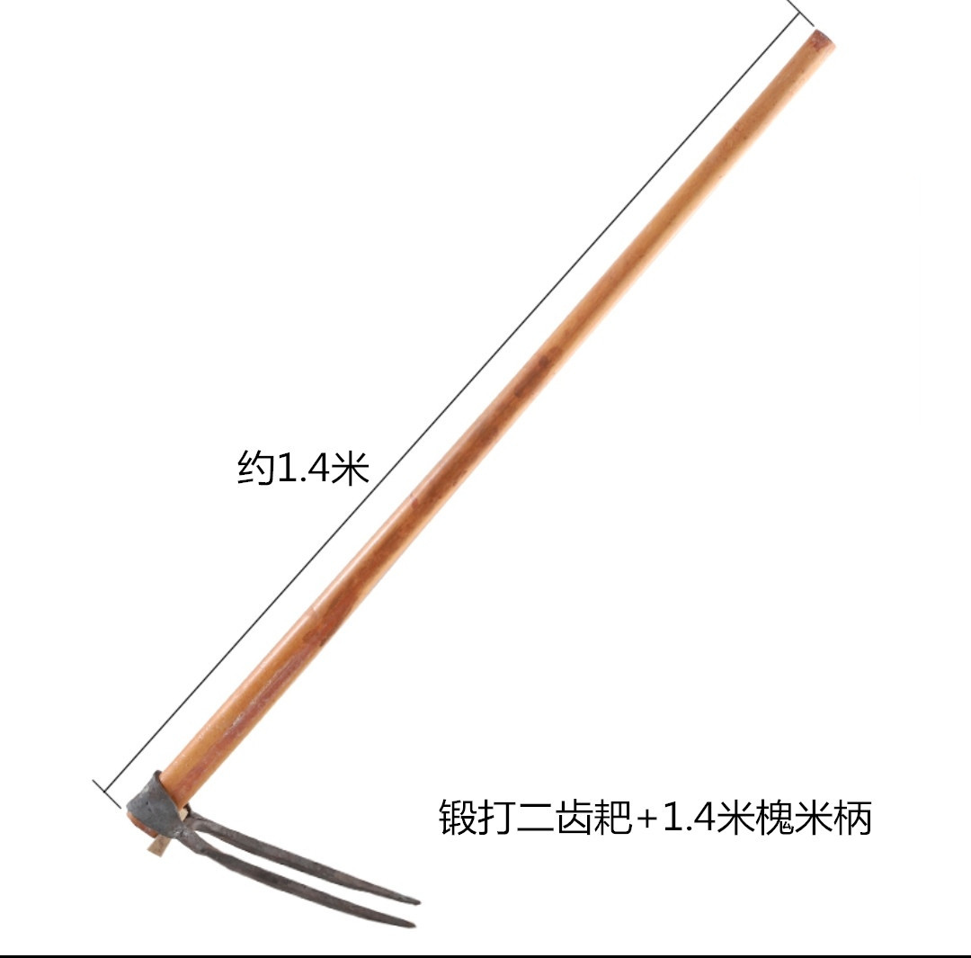 园林农用锄头挖土种地翻地开垦松土二齿耙子钉耙