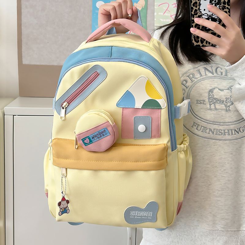 新款ins高颜值可爱少女书包校园背包初中生高中大学大容量双肩包