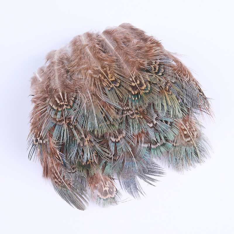 Factory Wholesale Pheasant Green Eyebrow Feather Wild Bird Hair Jewelry Accessories Crafts Decorative Feather DIY Small Feather