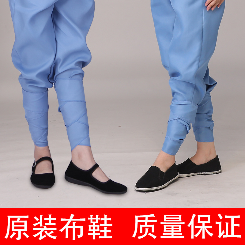 成人红军军装八路布鞋传统民族风圆口布鞋抗日话剧相声表演黑布鞋