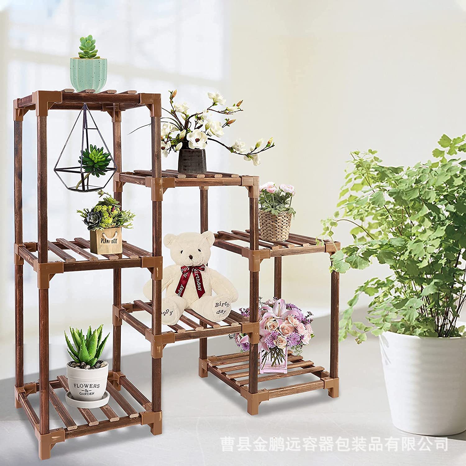 多层客厅实木简易花架子室内植物盆栽花盆架多肉阳台置物架花架