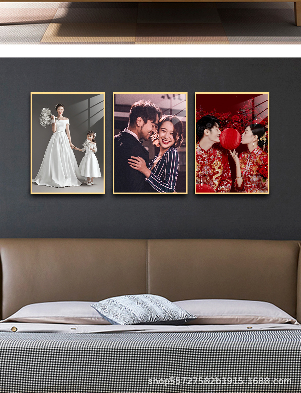 婚纱照相框装饰画放大客厅挂画卧室组合高清全家福写真毕业照制作
