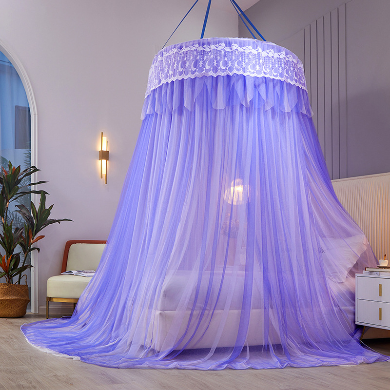 Aijingmei Double-Layer Yarn Hanging Dome Mosquito Nets Floor Palace Style Mosquito Net Suspended Mosquito Net Flat-Top Mosquito Net One Piece Dropshipping