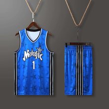 掘金魔术1号麦迪数码印篮球服套装两侧有口袋S-5XL