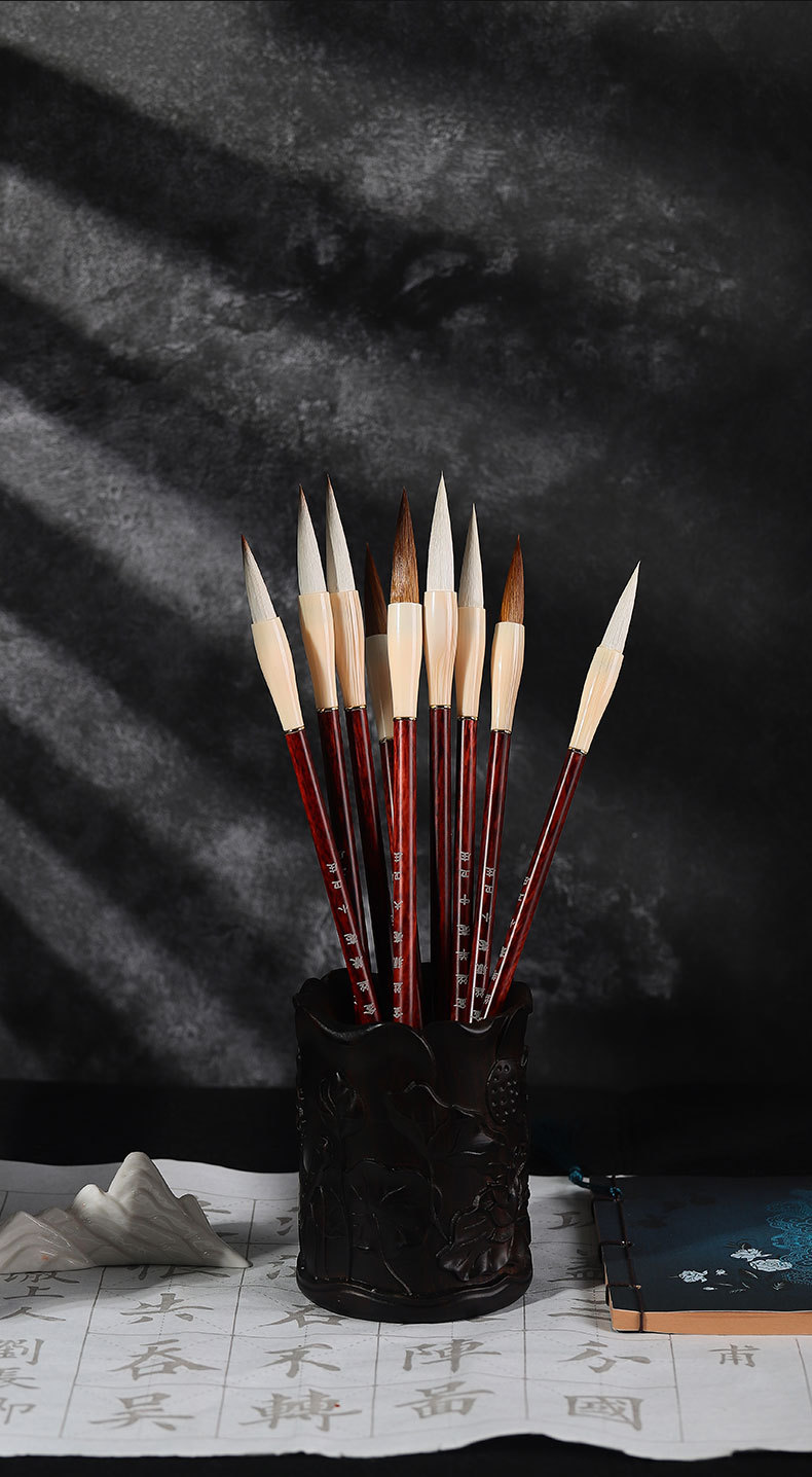 卫庄新款金丝狼毫毛笔兼毫大中小楷羊毫笔国画书画练习绘画学生