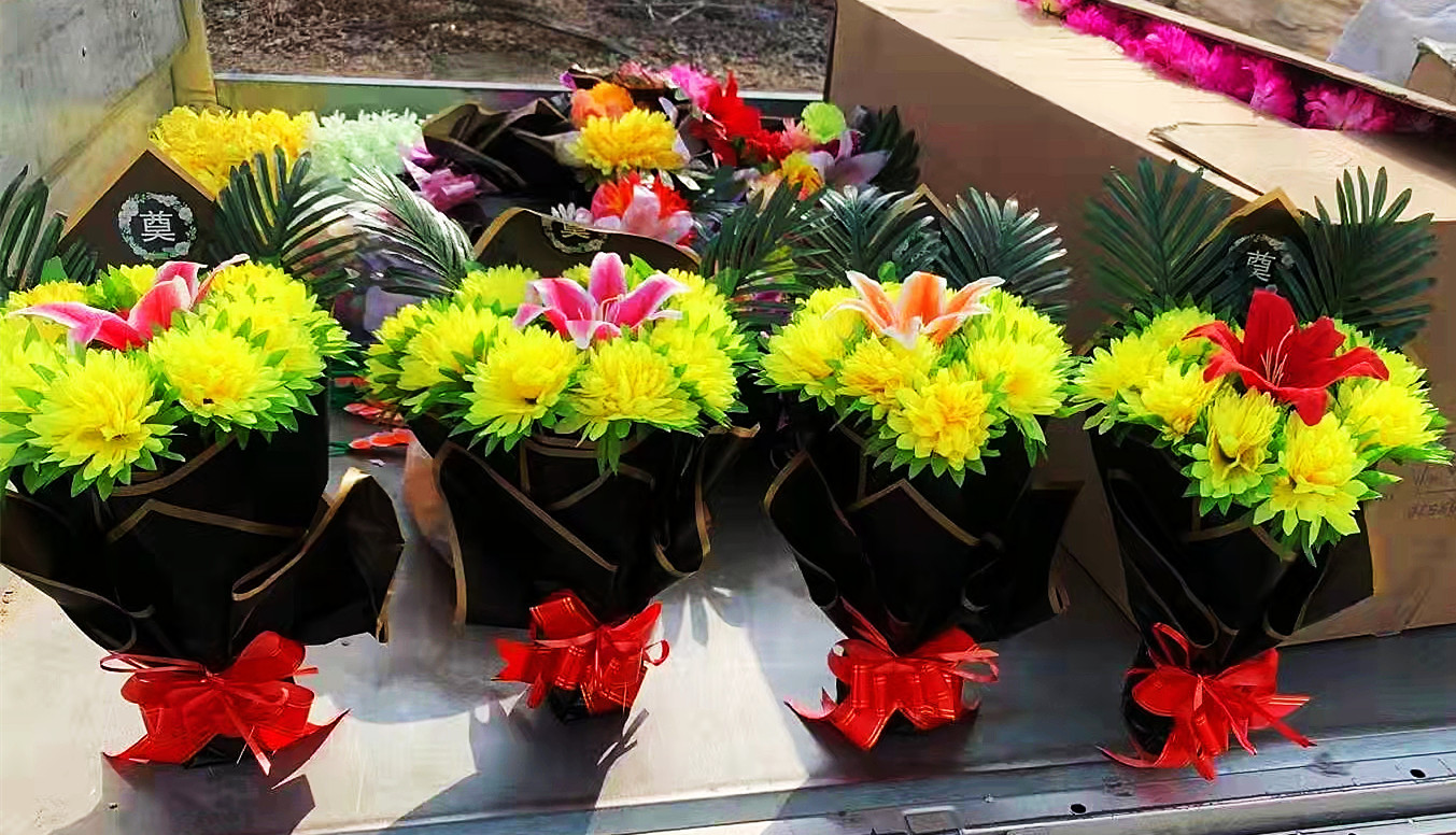 清明花束 5头菊花把花 清明花 祭祀墓碑花