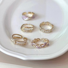 珐琅装饰戒指女小众设计高级感在逃公主贝母珍珠食指指环女生闺蜜