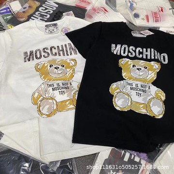 moschino莫斯奇诺潮牌春夏新款圆领套头亲子款小熊t恤短袖情侣款
