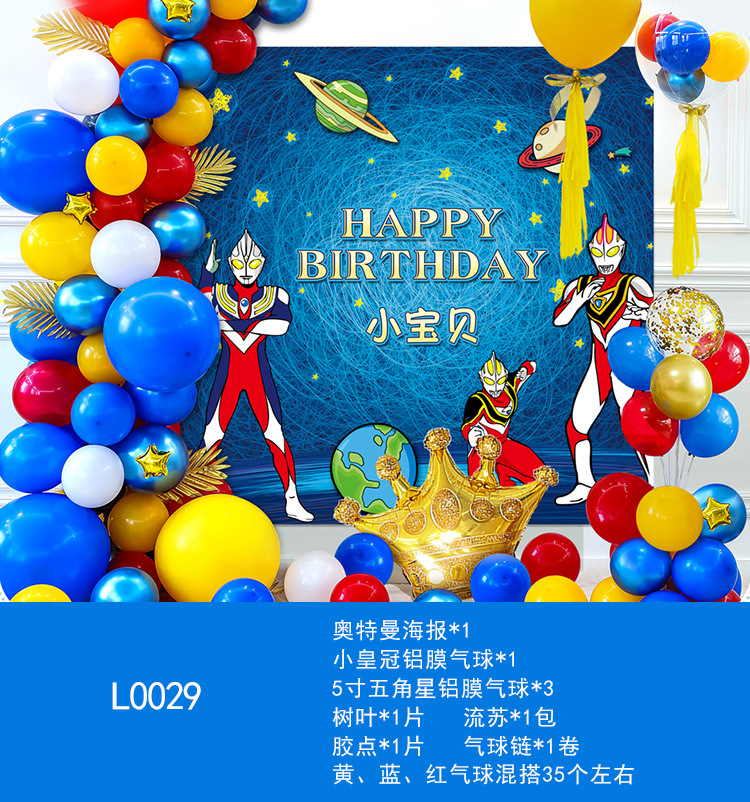 Birthday Balloon Cartoon Cartoon Theme Party Suit Children's Balloon Decorations Aluminum Film Men and Women Baoqing Wish Wholesale